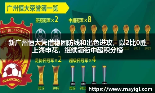 新广州恒大凭借稳固防线和出色进攻，以2比0胜上海申花，继续领衔中超积分榜